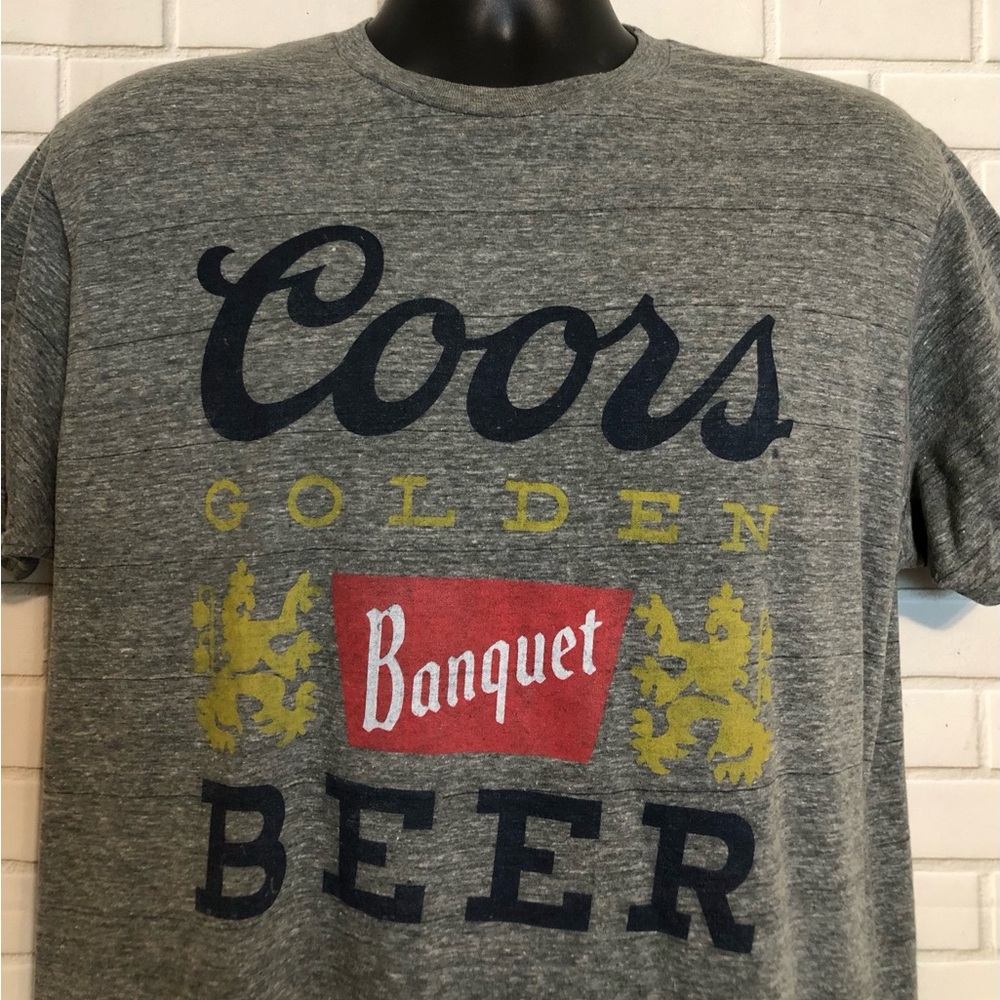 Coors Banquet Beer Men's Gray Tee Luv Short Sleeve Crew Neck T Shirt L - Picture 3 of 10